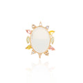 RING MIRROR MOTHER OF PEARL COLOR CRYSTALS