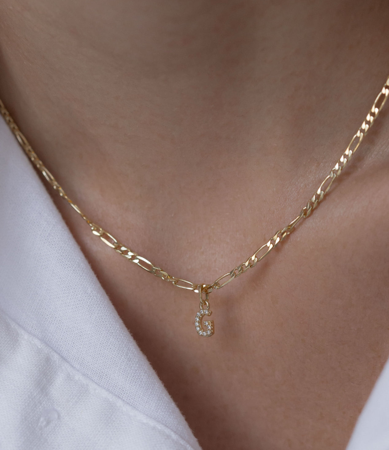 NECKLACE FIGARO CHAIN WITH LETTER