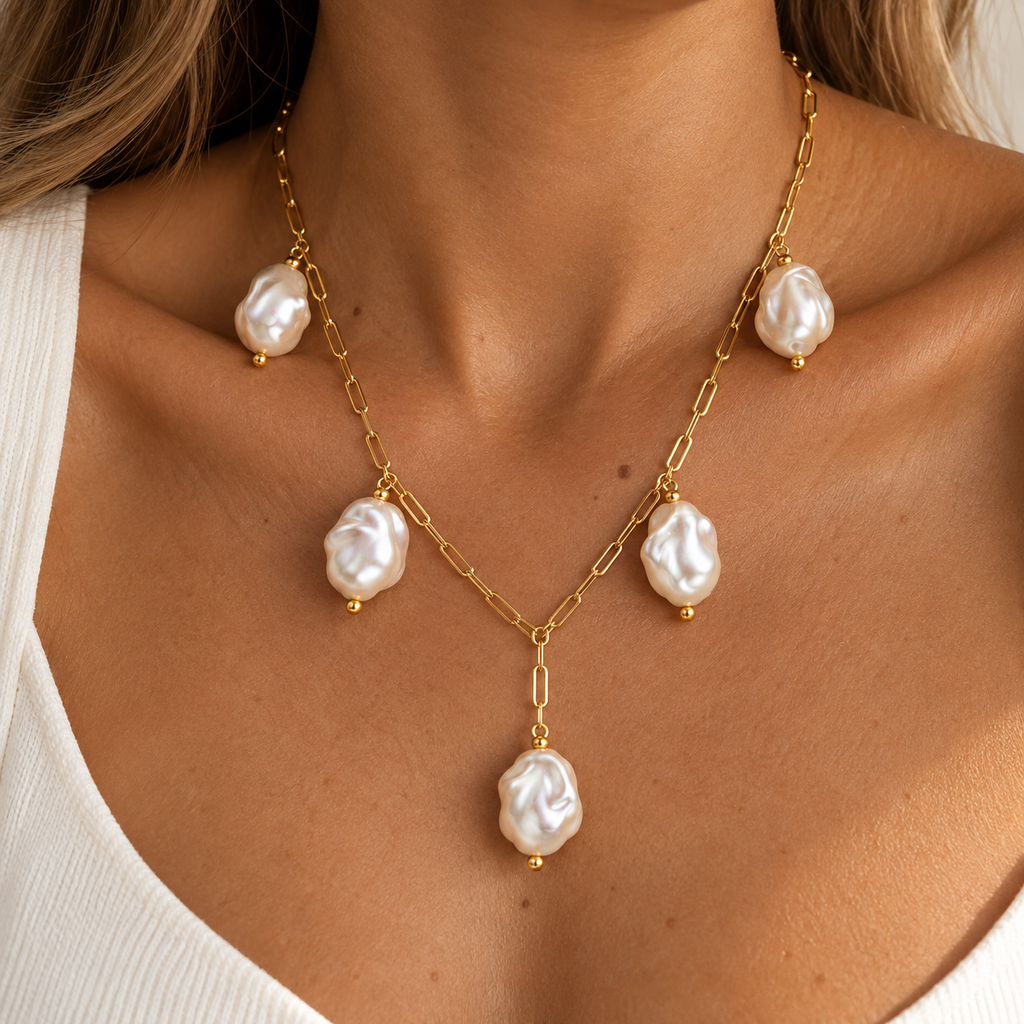 NECKLACE BAROQUE MAXI PEARLS