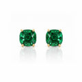 EARRING STUDS SQUARE 10MM EMERALD GREEN CRYSTAL