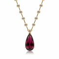 NECKLACE MODERN RIVIERA WITH RUBY RED TEARD DROP CRYSTAL