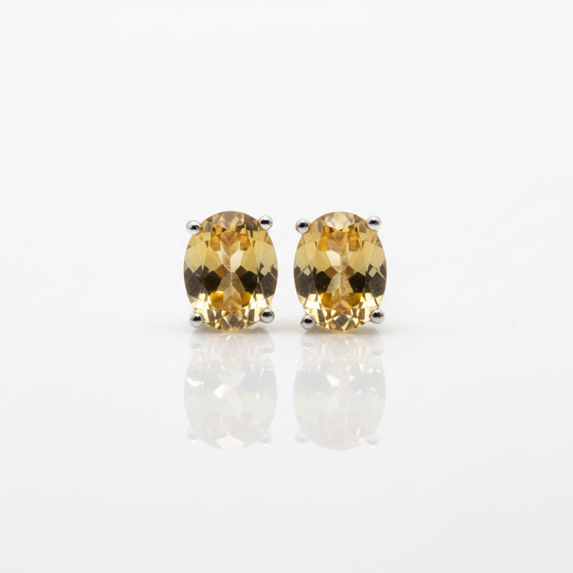 EARRING STUDS OVAL 6x8mm SILVER925