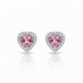EARRING STUDS PINK MOISSANITE 1CT
