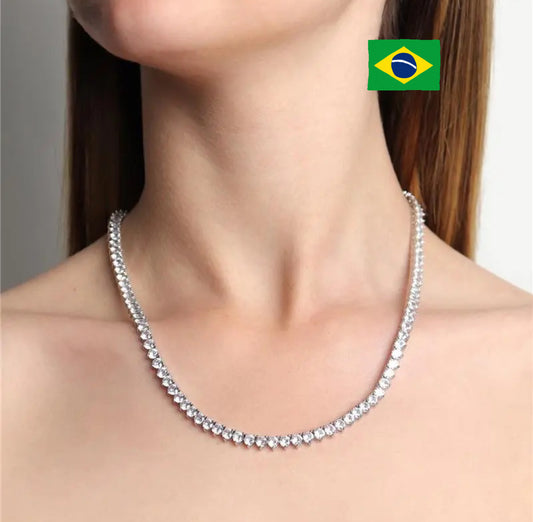 NECKLACE RIVIERA TENNIS NECKLACE 4MM CUBIC ZIRCON