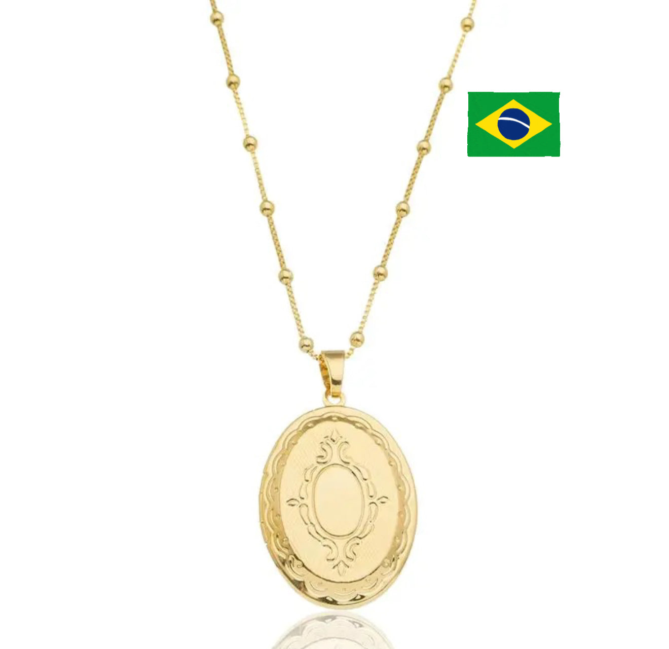 NECKLACE OVAL LOCKET 80CM LONG