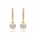 EARRING HOOPS SQUARE SHAPE WITH CUBIC ZIRCON