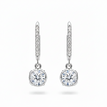 EARRING HOOPS SQUARE SHAPE WITH CUBIC ZIRCON