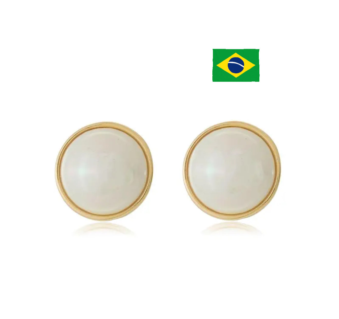 EARRINGS SHELL PEARL BUTTON