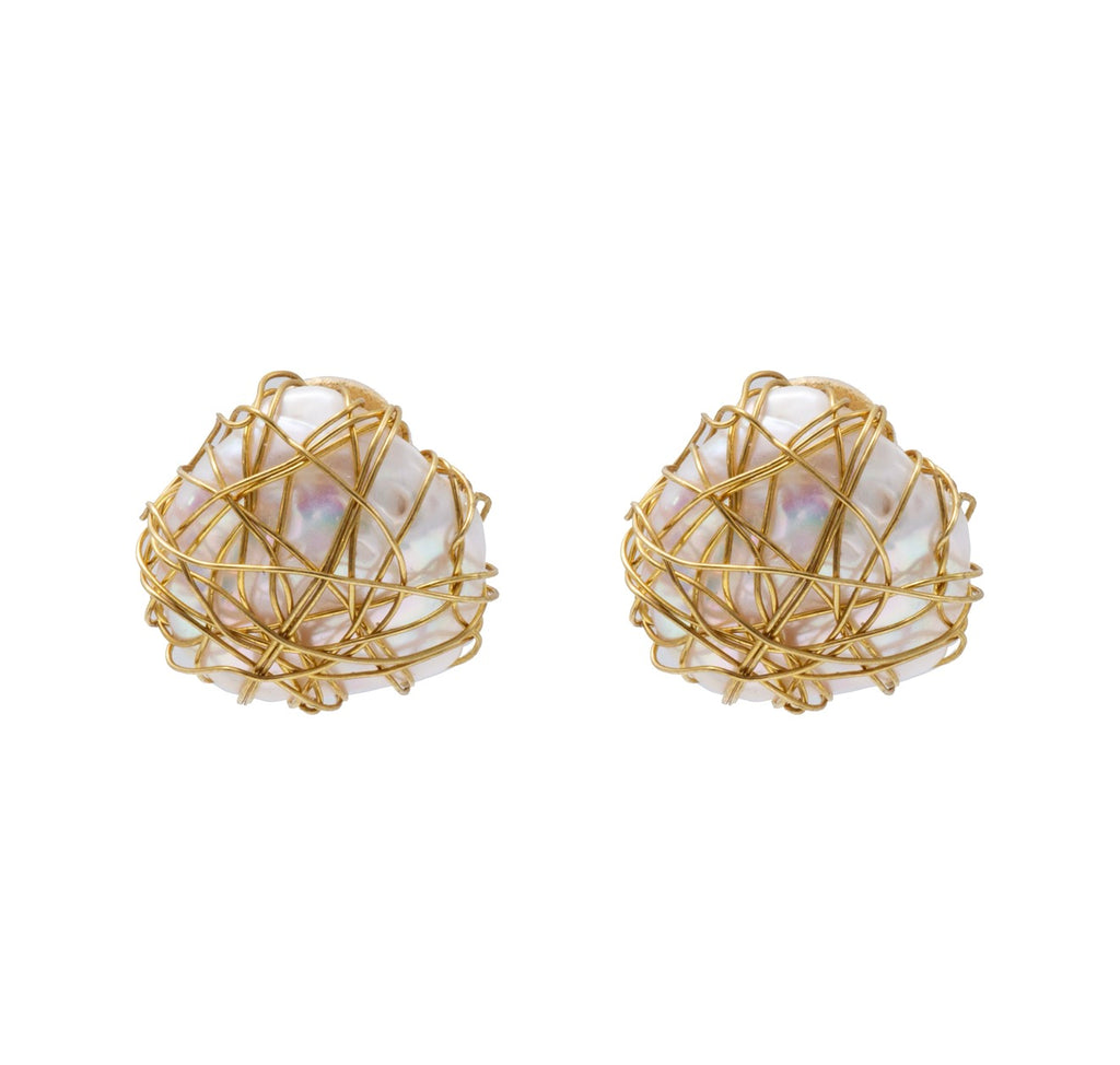 EARRING STUDS PEARLS THREADS BY MADENNA