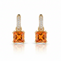 EARRING HOOPS SQUARE CUBIC ZIRCONIA PENDANT