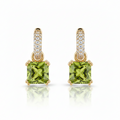 EARRING HOOPS SQUARE CUBIC ZIRCONIA PENDANT