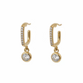 EARRING HOOPS SQUARE SHAPE WITH CUBIC ZIRCON