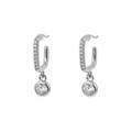 EARRING HOOPS SQUARE SHAPE WITH CUBIC ZIRCON