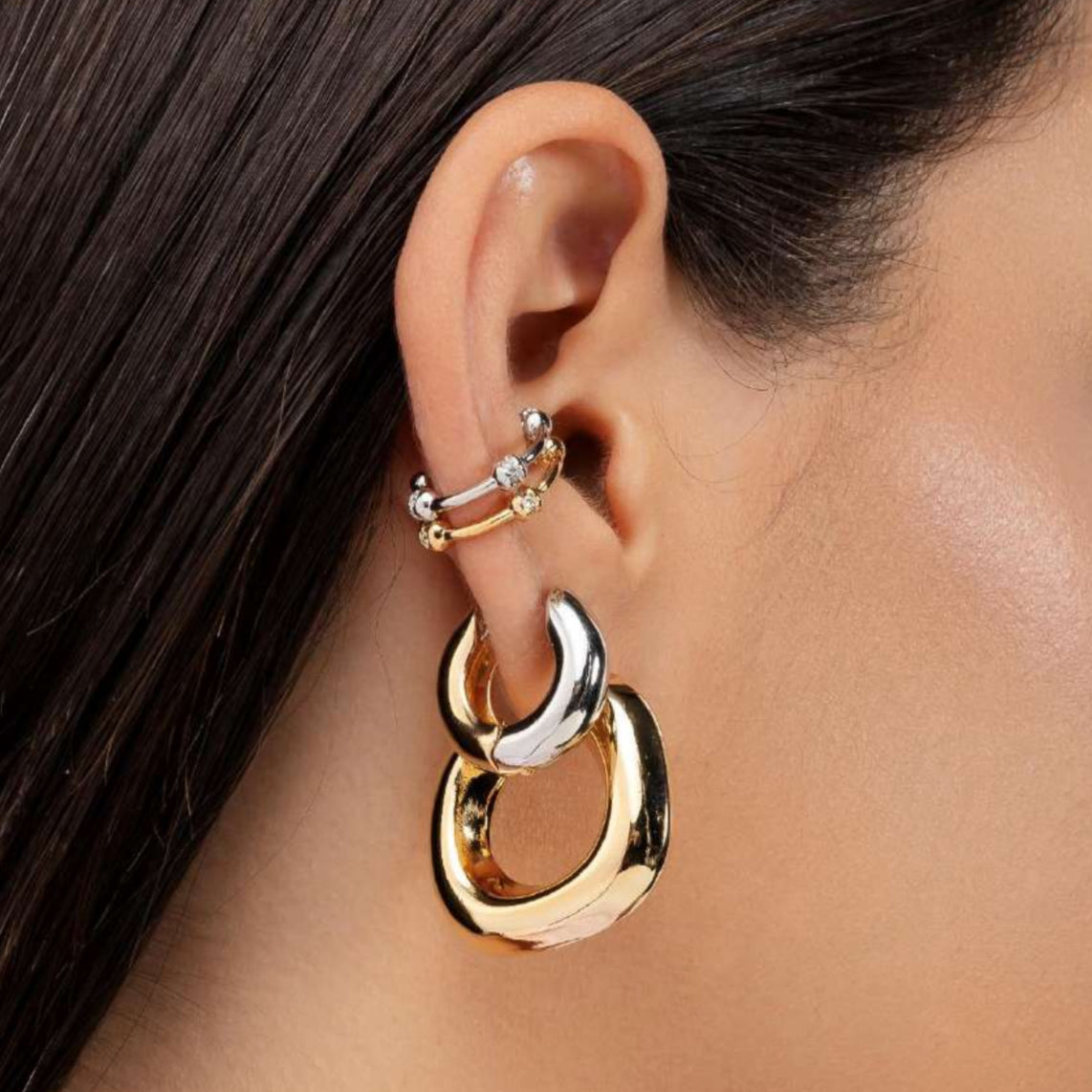 EARRING HOOPS GOLD/SILVER