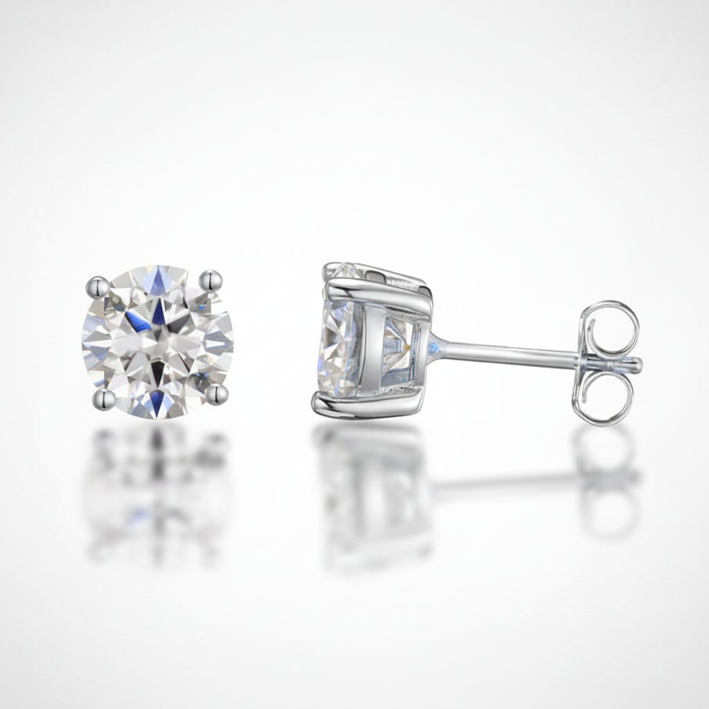 EARRING STUDS MOISSANITE 6.5mm (1ct)