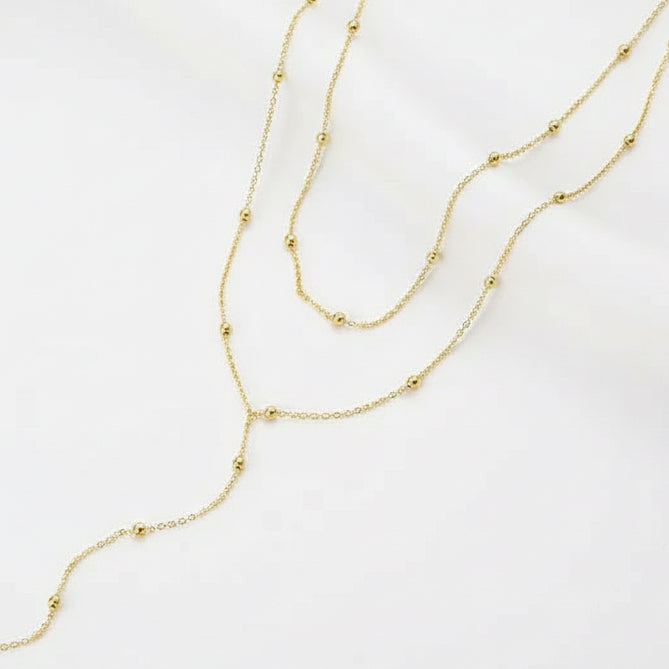 NECKLACE 2in1 TIE STYLE MINI SPHERES