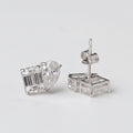 EARRING STUDS TEAR DROP + EMERALD CUT CUBIC ZIRCON