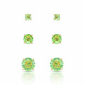 EARRING TRIO LIGHT GREEN CUBIC ZIRCONIA