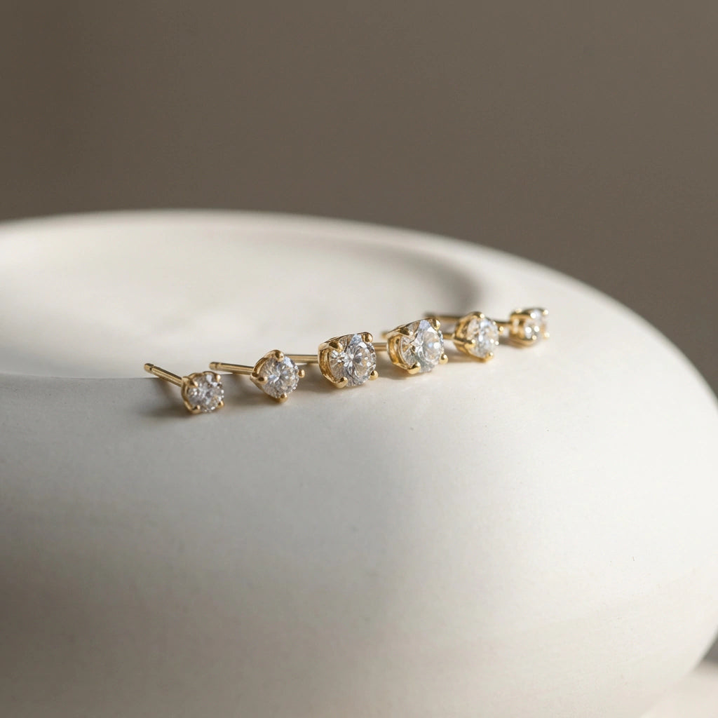 EARRING STUDS TRIO CUBIC ZIRCONIA