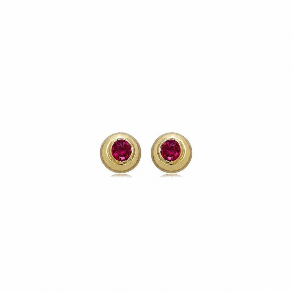 EARRING STUDS RUBY COLOR CRYSTAL FOR KIDS
