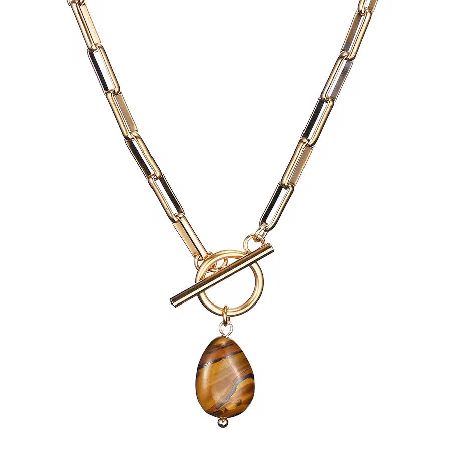 NECKLACE FRONT CLASP WITH PENDANT