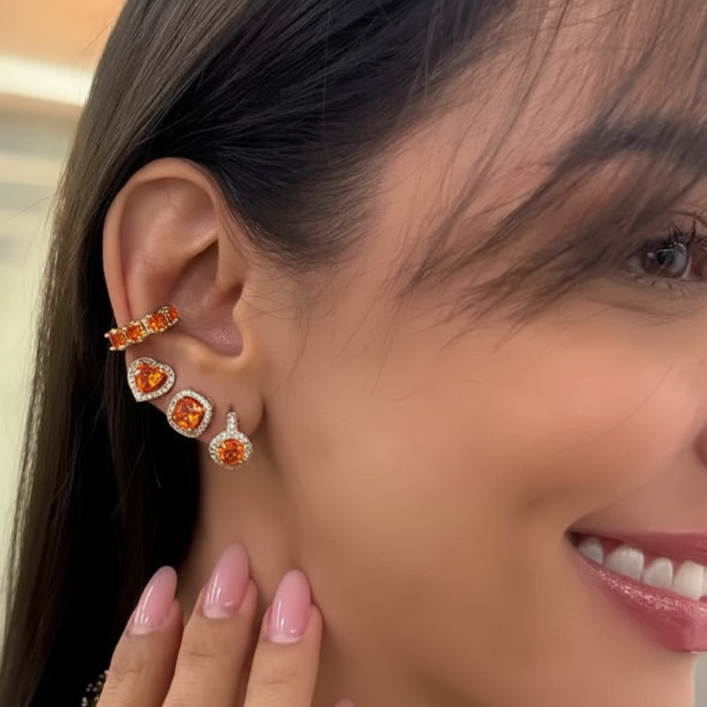 EARRING STUDS LUX CUBIC ZIRCONIA