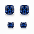 EARRING STUDS DUO CUBIC ZIRCONIA 10mm 8mm