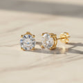 EARRING STUDS MOISSANITE 2CT (8mm) SILVER 925