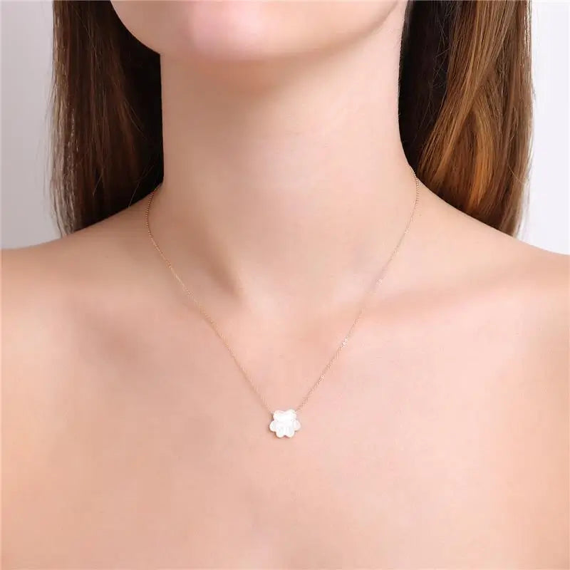 NECKLACE PET PAW MOTHER OF PEARL