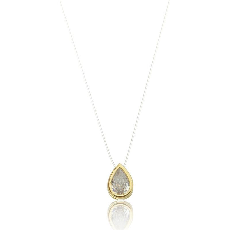 NECKLACE NYLON TEAR DROP ZIRCON