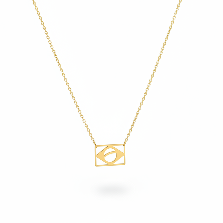 NECKLACE MINIMALIST BRAZILIAN FLAG