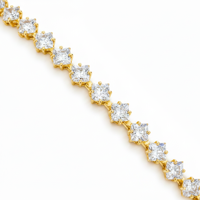 BRACELET RIVIERA LOZENGE CUBIC ZIRCONIA 2MM