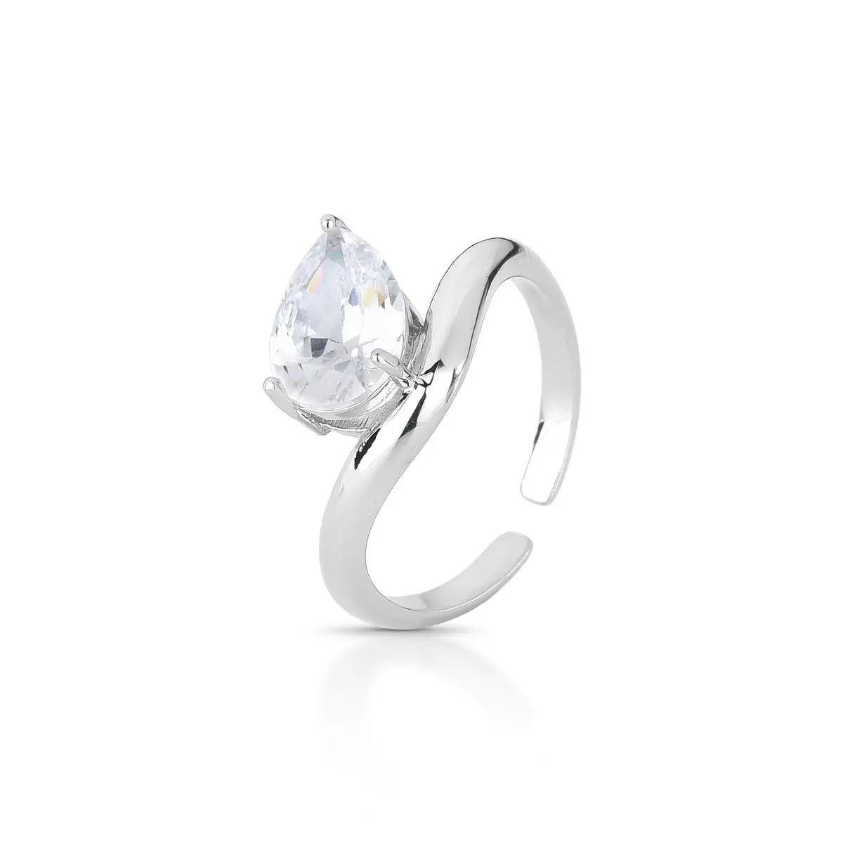 RING TEAR DROP CUBIC ZIRCONIA ADJUSTABLE