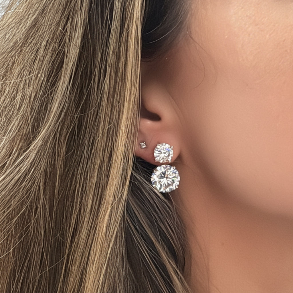 EARRINGS EAR JACKET PREMIUM CUBIC ZIRCONIA