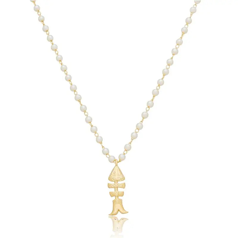 NECKLACE PEARLS FISH