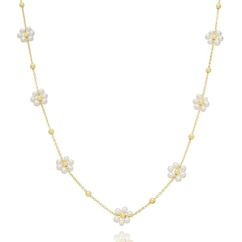 NECKLACE DAISY PEARLS