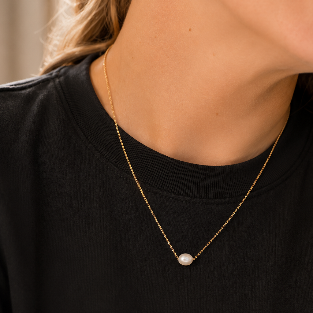 NECKLACE CLASSIC SOLITAIRE PEARL