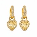 EARRING HOOPS HEARTS CUBIC ZIRCONIA NEW COLORS