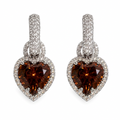 EARRING HOOPS HEARTS CUBIC ZIRCONIA NEW COLORS