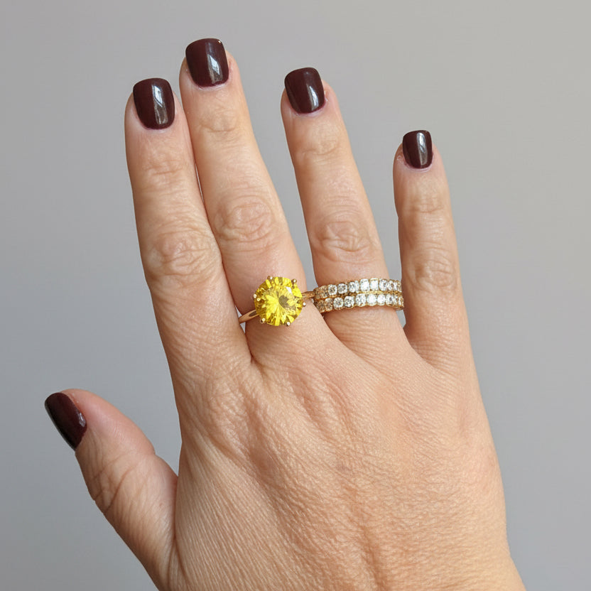 RING ADJUSTABLE DOUBLE LAYER CUBIC ZIRCONIA