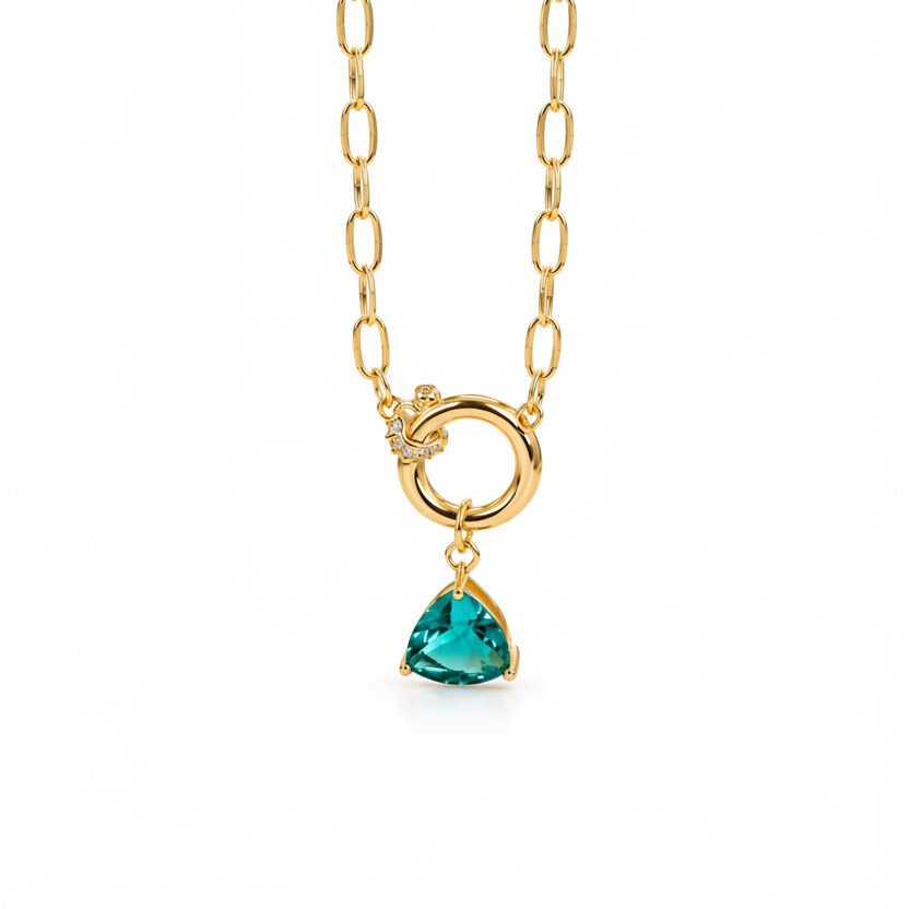 NECKLACE SPECIAL RING GREEN TURMALINE PENDANT
