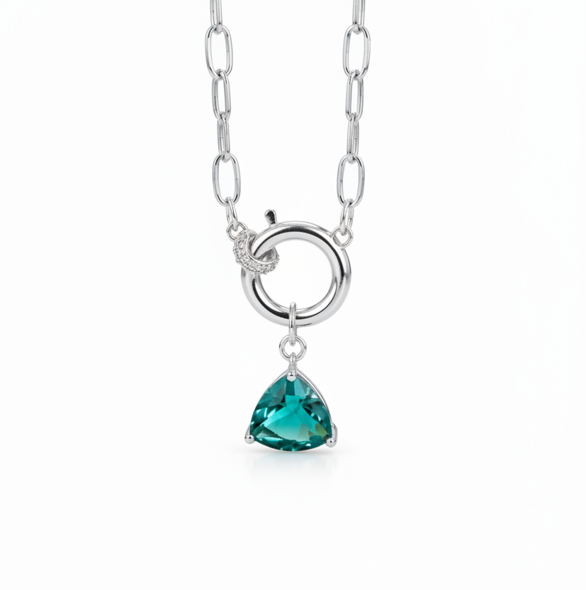 NECKLACE SPECIAL RING GREEN TURMALINE PENDANT