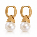 EARRING HOOPS TEXTURE PEARL SHELL