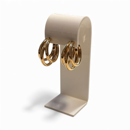 EARRING HOOPS TRIPLE TUBES