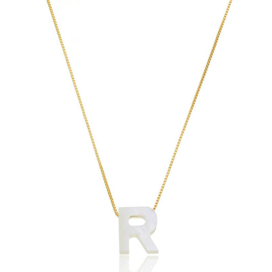 NECKLACE INITIAL LETTER MOTHER OF PEARL