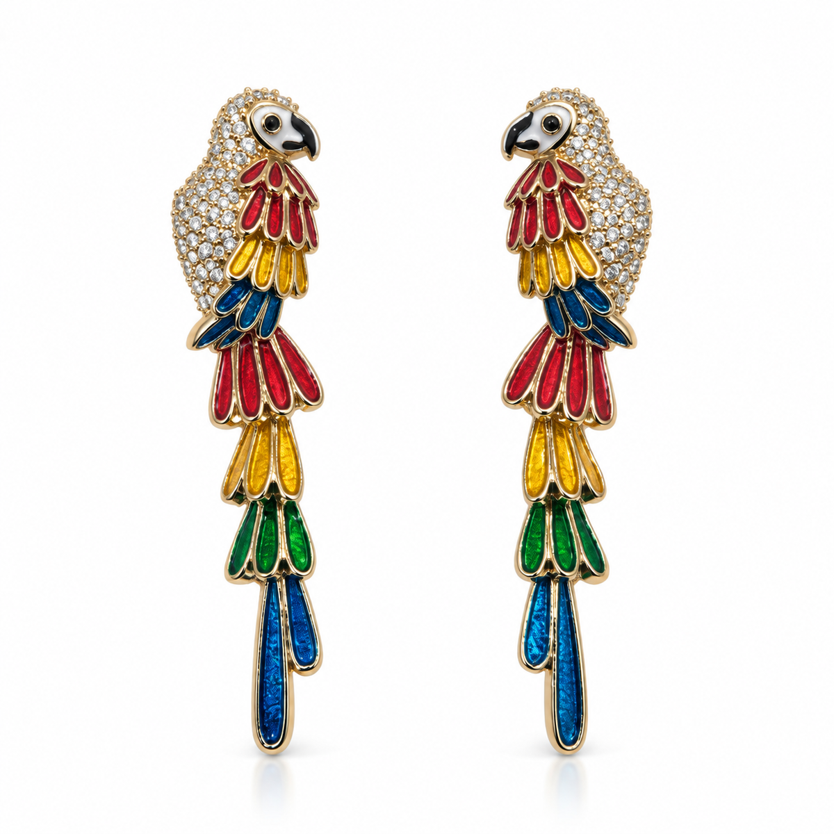 EARRINGS TROPICALIA ENAMEL AND CUBIC ZIRCONIA