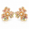EARRINGS MAXI FLOWER WITH CUBIC ZIRCONIA AND PEARL