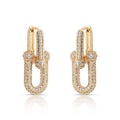 EARRINGS U SHAPE STUDDED CUBIC ZIRCONIA