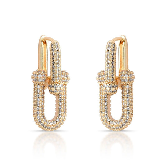 EARRINGS U SHAPE STUDDED CUBIC ZIRCONIA