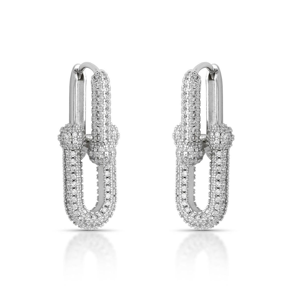 EARRINGS U SHAPE STUDDED CUBIC ZIRCONIA